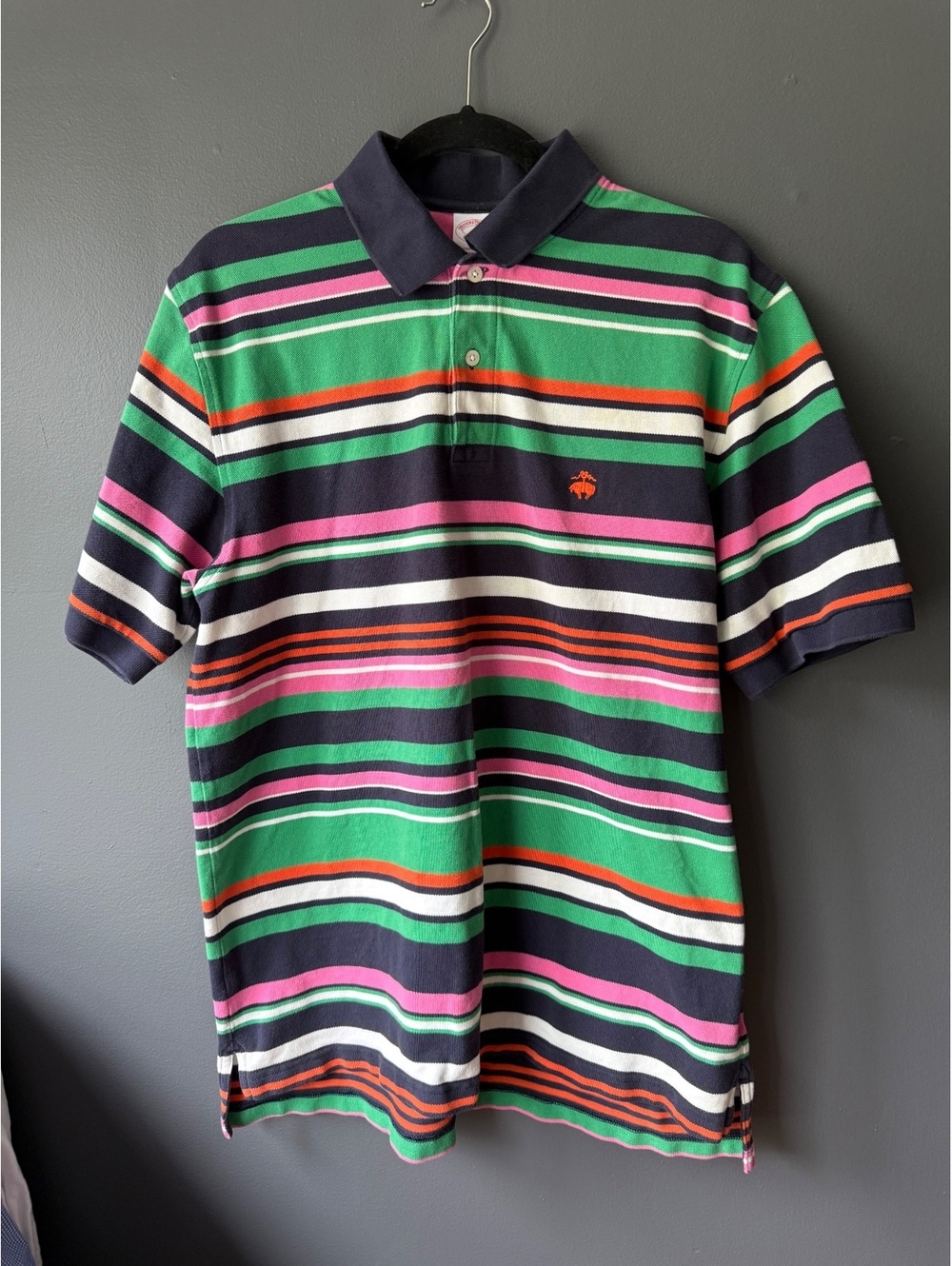Brooks Brothers Performance Polo Shirt Size Large Striped Multicolor